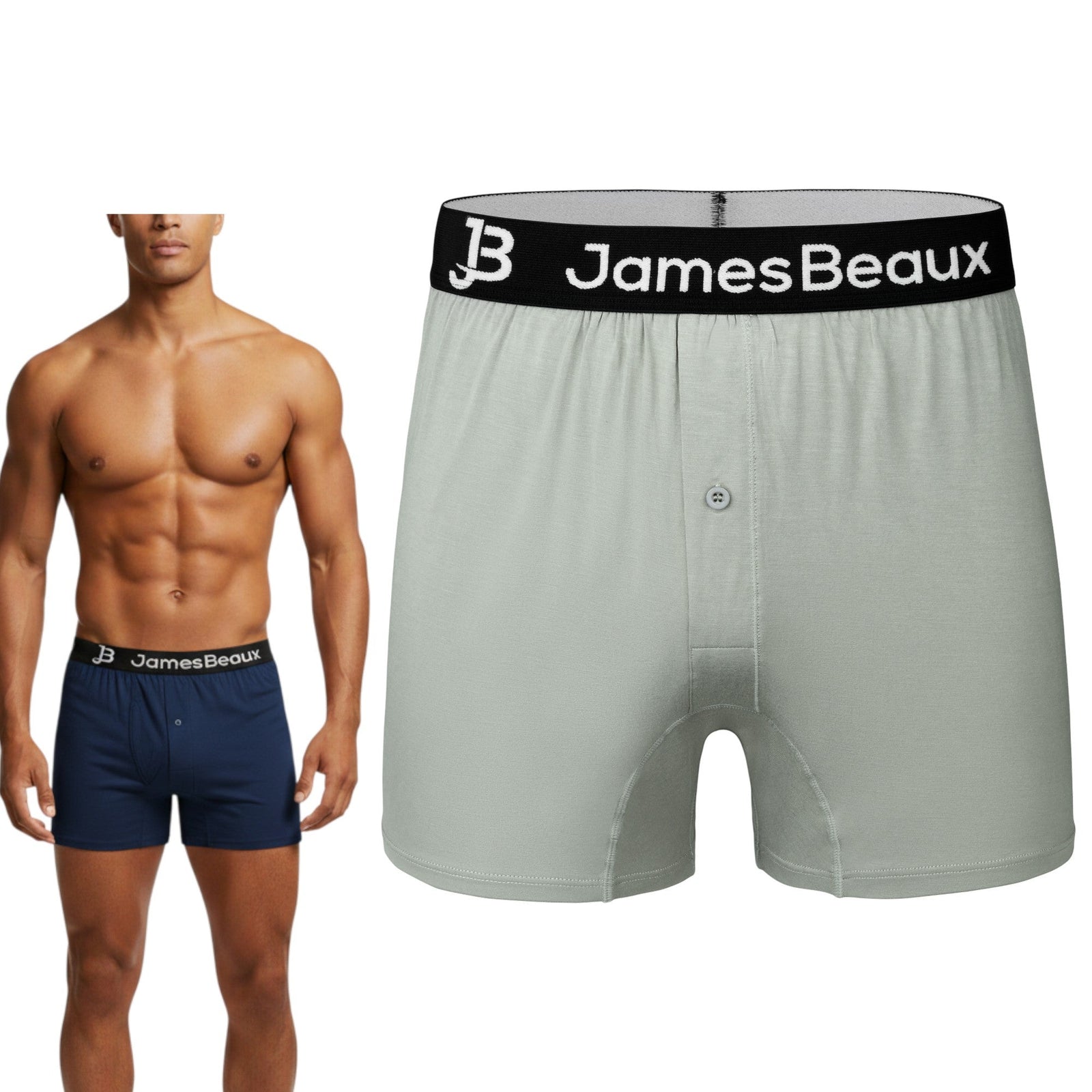 Men's Gray 95% Viscose from Bamboo Boxer Shorts