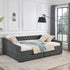Upholstered Tufted Daybed With 2 Drawers, Waved Arms