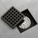Oil rubbered bronze brass shower drain 4 or 8 inch  with ABS base