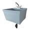 Tehila Standard Wall-Mounted Grey Utility Sink with Stainless Steel Finish Pull-Out Faucet