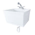 Tehila Standard Wall-Mounted White Utility Sink with Chrome Finish Pull-Out Faucet