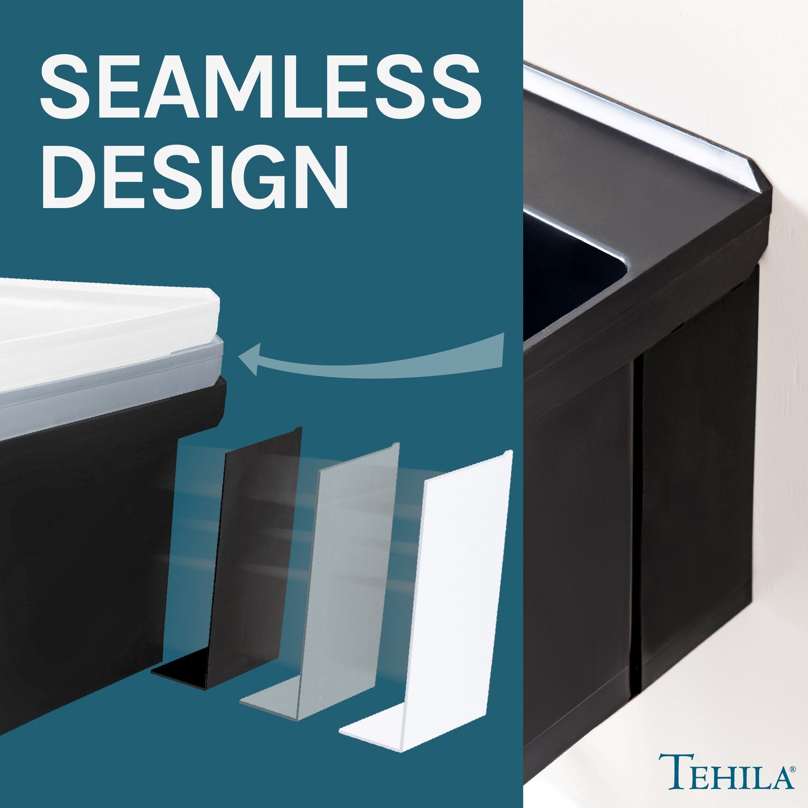 Tehila Standard Wall-Mounted Black Utility Sink, No Supply Lines