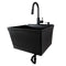Tehila Standard Wall-Mounted Black Utility Sink with Black Finish Pull-Down Faucet