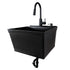 Tehila Standard Wall-Mounted Black Utility Sink with Black Finish Pull-Down Faucet
