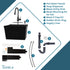 Tehila Standard Wall-Mounted Black Utility Sink with Black Finish Pull-Down Faucet
