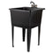 Tehila Basics Freestanding Black Utility Sink with Black Finish Dual Handle Utility Faucet