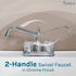 Tehila Standard Freestanding White Utility Sink with Chrome Finish Double Knob Utility Faucet