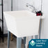 Tehila Standard Freestanding White Utility Sink with Chrome Finish Pull-Out Faucet