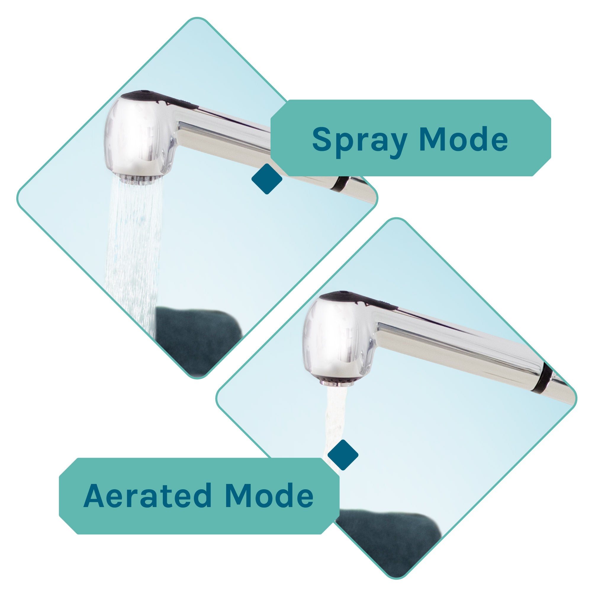 Tehila Standard Freestanding White Utility Sink with Chrome Finish Pull-Out Faucet