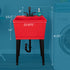 Tehila Standard Freestanding Red Utility Sink with Matte Black Finish Pull-Out Faucet