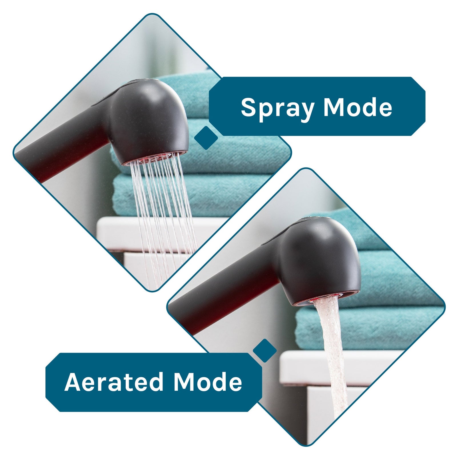 Tehila Standard Freestanding Red Utility Sink with Matte Black Finish Pull-Out Faucet