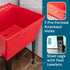 Tehila Standard Freestanding Red Utility Sink with Matte Black Finish Pull-Out Faucet