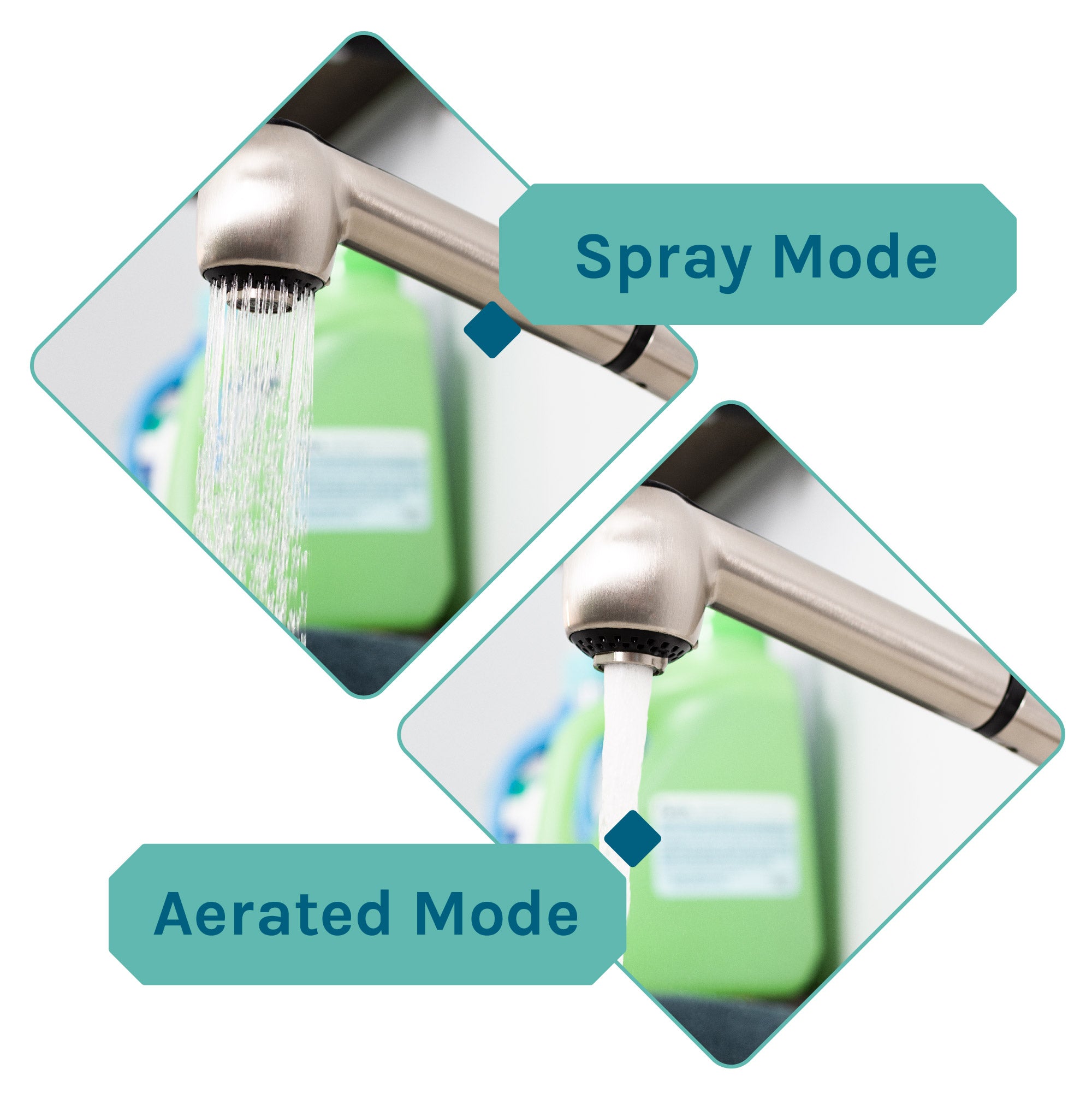 Tehila Standard Freestanding White Utility Sink with Stainless Steel Finish Pull-Out Faucet