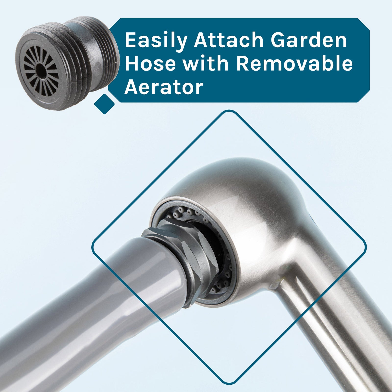 Tehila Standard Freestanding White Utility Sink with Stainless Steel Finish Pull-Out Faucet