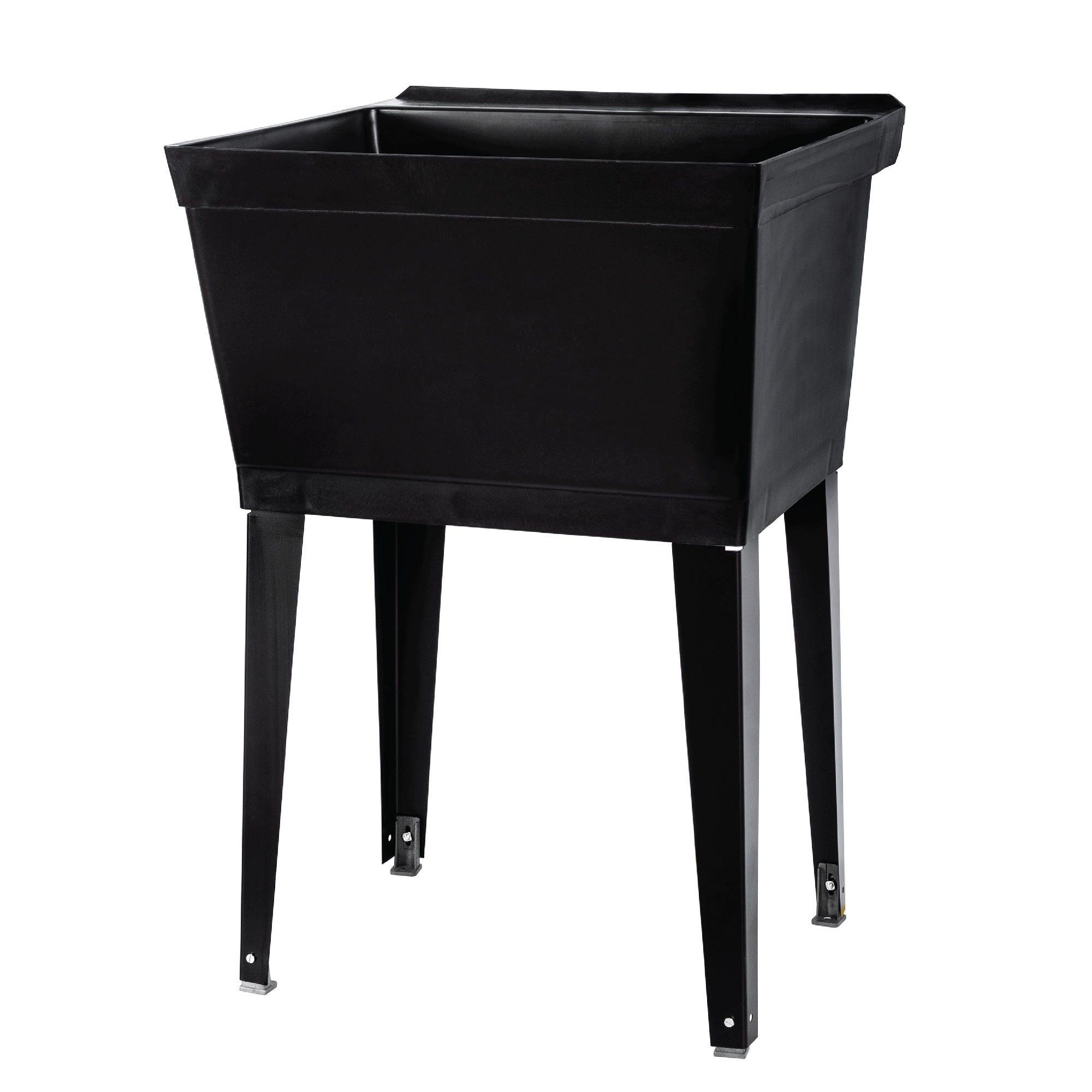 Tehila Standard Freestanding Black Utility Sink with Black Legs, No Supply Lines