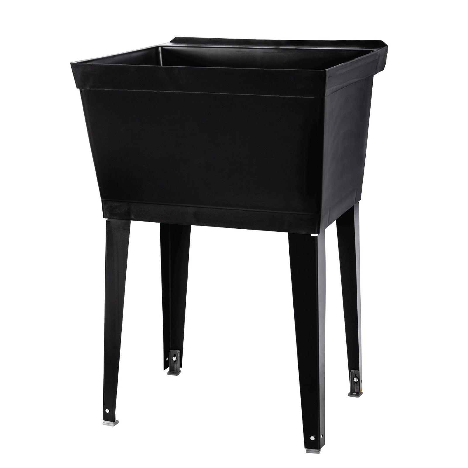 Tehila Standard Freestanding Black Utility Sink with Black Legs, No Supply Lines