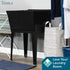 Tehila Standard Freestanding Black Utility Sink with Black Legs, No Supply Lines