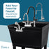 Tehila Standard Freestanding Black Utility Sink with Black Legs, No Supply Lines