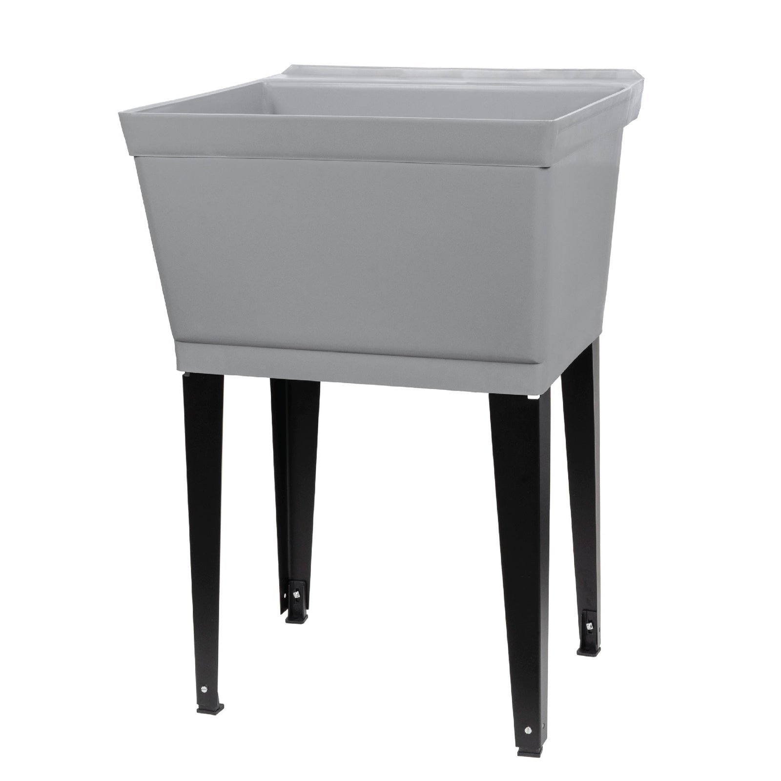 Tehila Standard Freestanding Grey Utility Sink with Black Legs, No Supply Lines