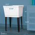 Tehila Standard Freestanding White Utility Sink with Black Legs, No Supply Lines