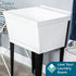 Tehila Standard Freestanding White Utility Sink with Black Legs, No Supply Lines