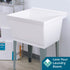 Tehila Standard Freestanding White Utility Sink with Grey Legs, Water Supply Lines Included