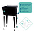 Tehila Standard Freestanding Black Utility Sink with Black Legs, Water Supply Lines Included