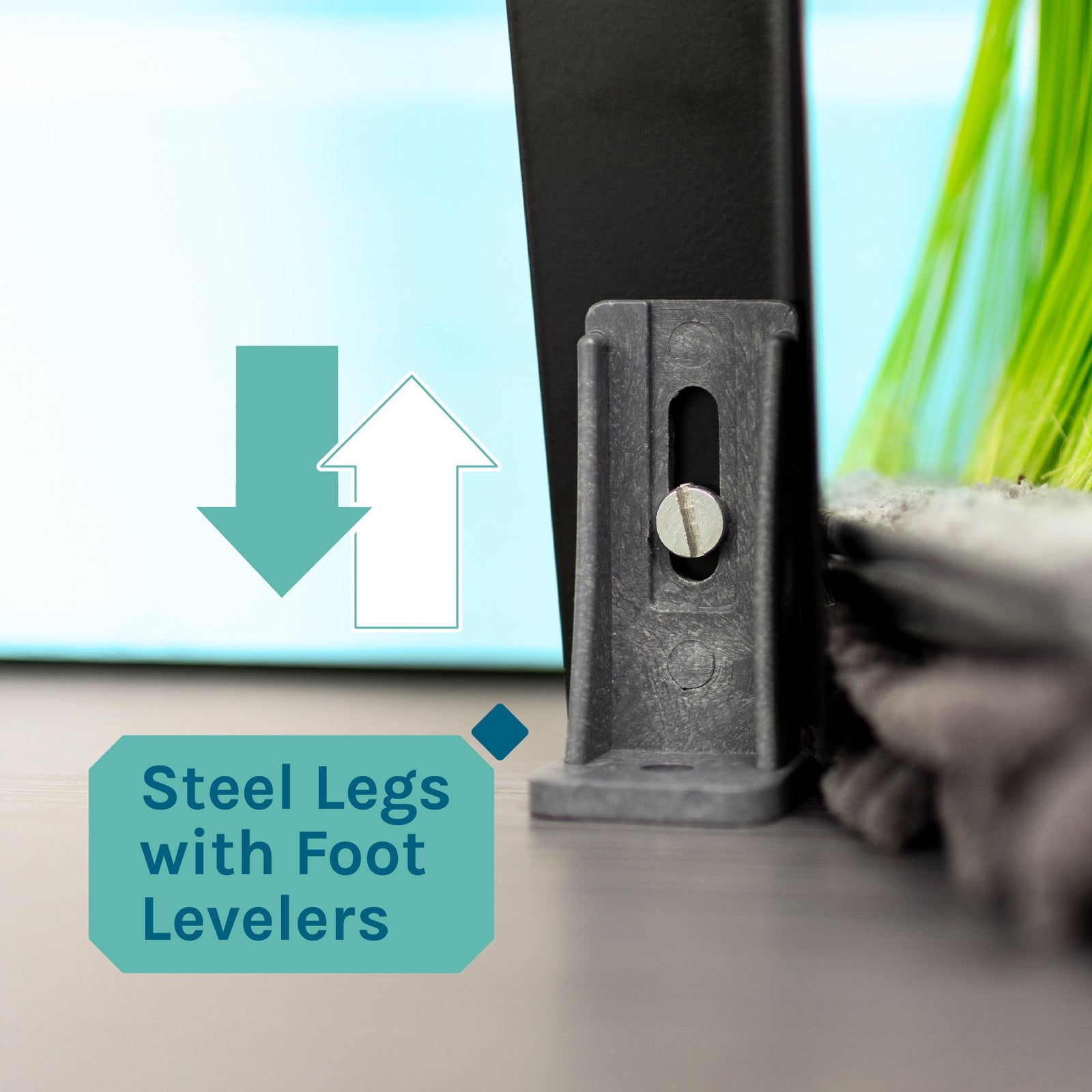 Tehila Standard Freestanding Grey Utility Sink with Black Legs, Water Supply Lines Included