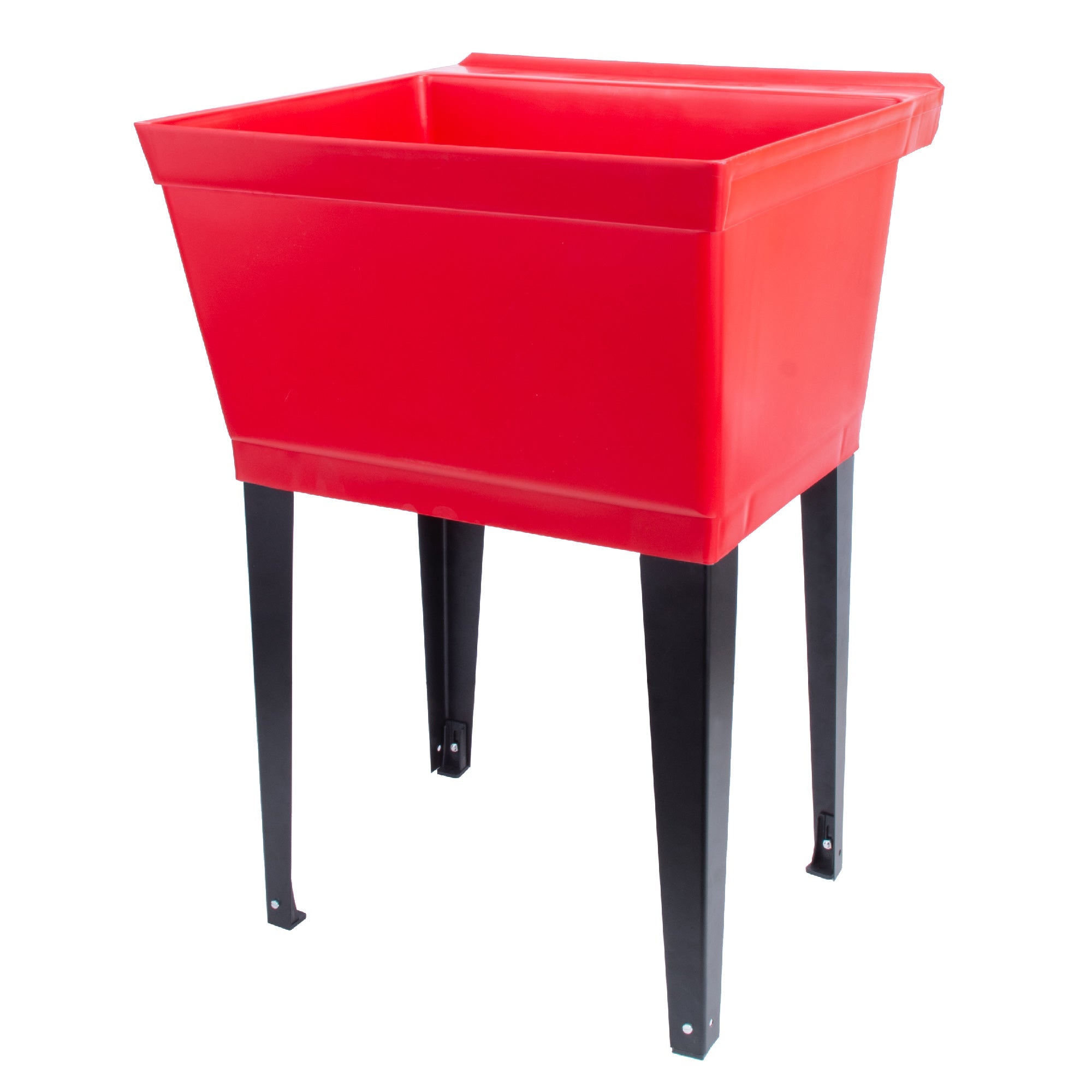 Tehila Standard Freestanding Red Utility Sink with Black Legs, Water Supply Lines Included