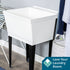 Tehila Standard Freestanding White Utility Sink with Black Legs, Water Supply Lines Included