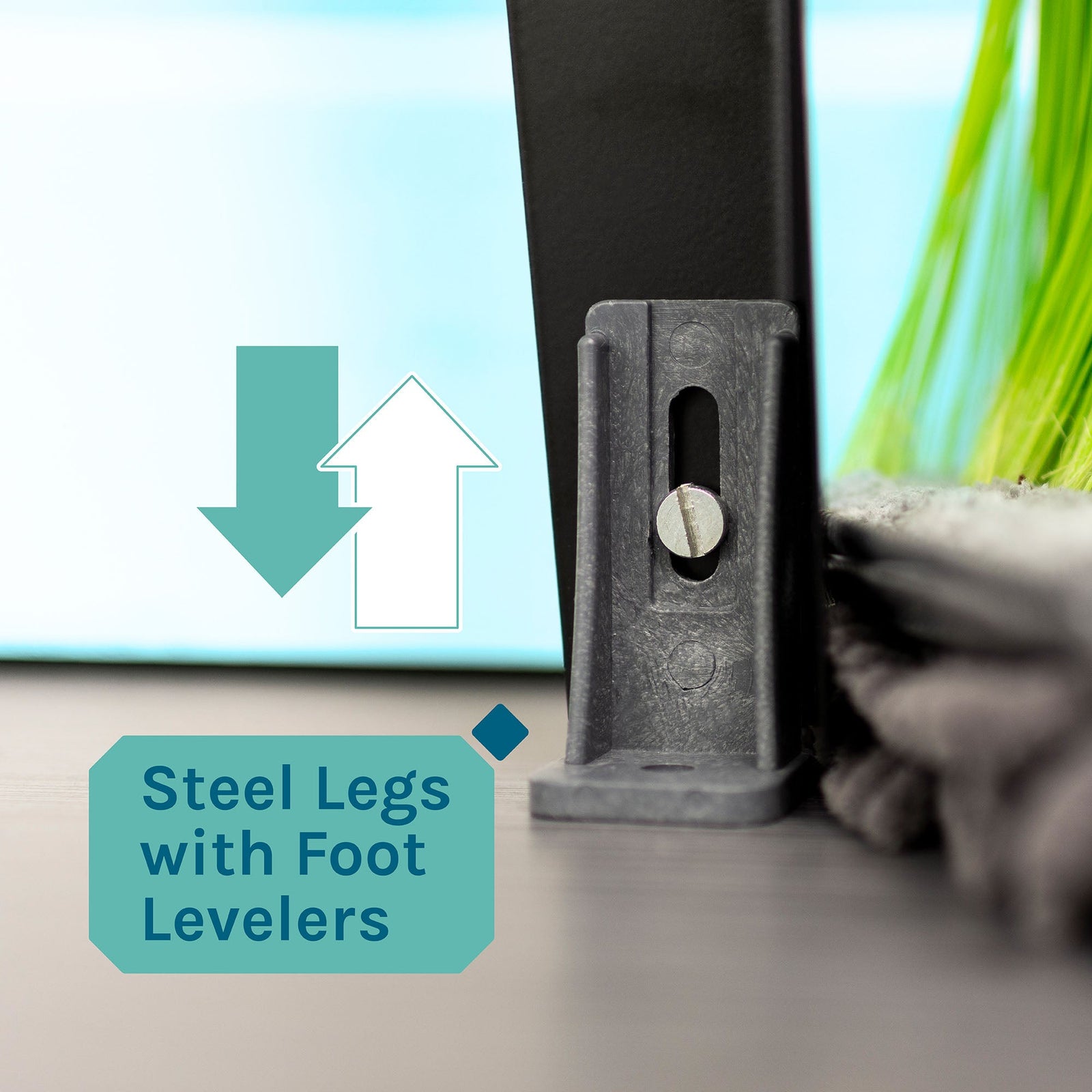 Tehila Standard Freestanding White Utility Sink with Black Legs, Water Supply Lines Included