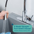 Tehila Standard Freestanding Grey Utility Sink with Chrome Finish High-Arc Pull-Down Faucet