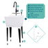Tehila Standard Freestanding White Utility Sink with Black Finish High-Arc Pull-Down Faucet and Soap Dispenser