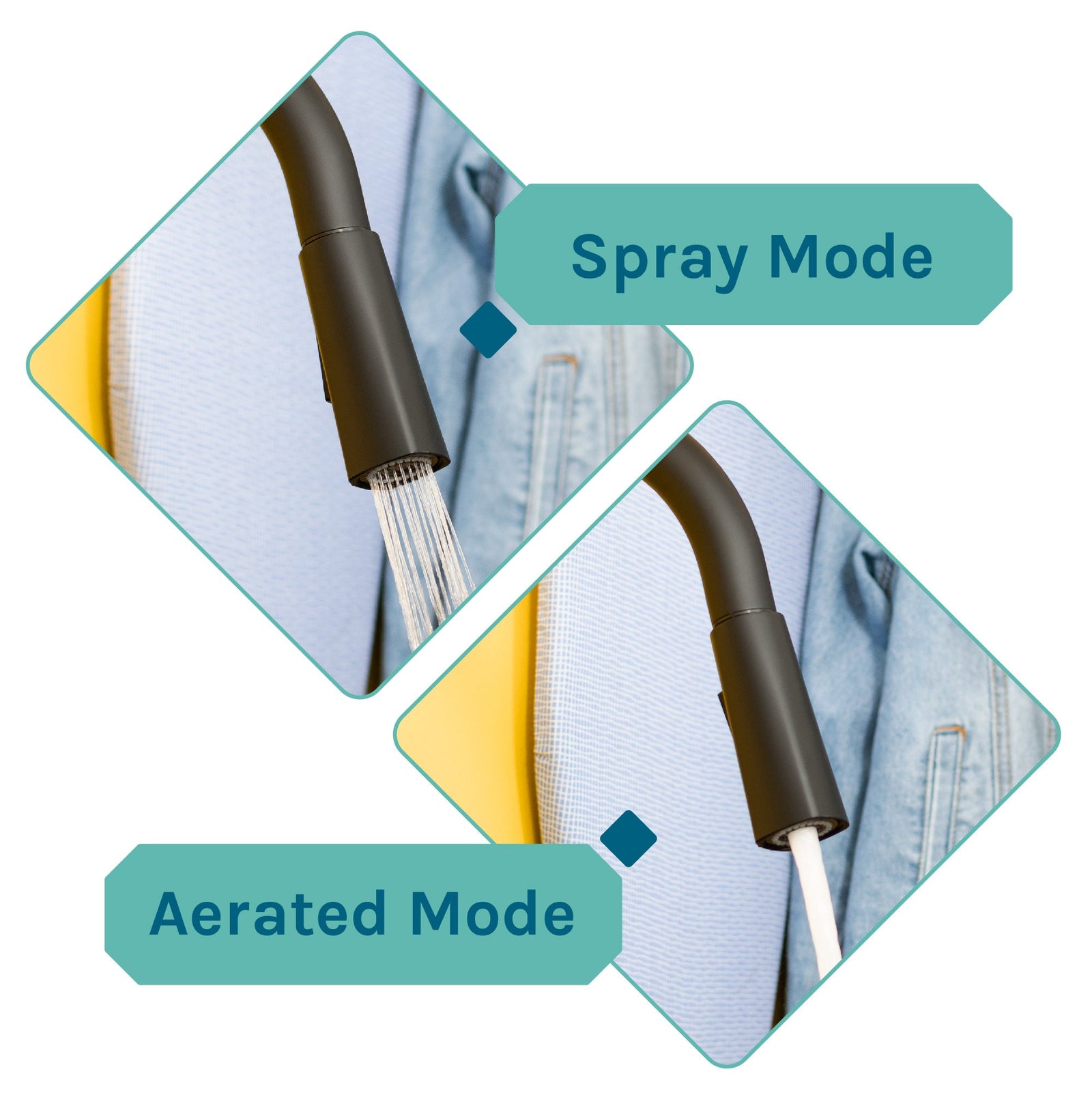 Tehila Standard Freestanding Blue Utility Sink with Black Finish High-Arc Pull-Down Faucet and Soap Dispenser