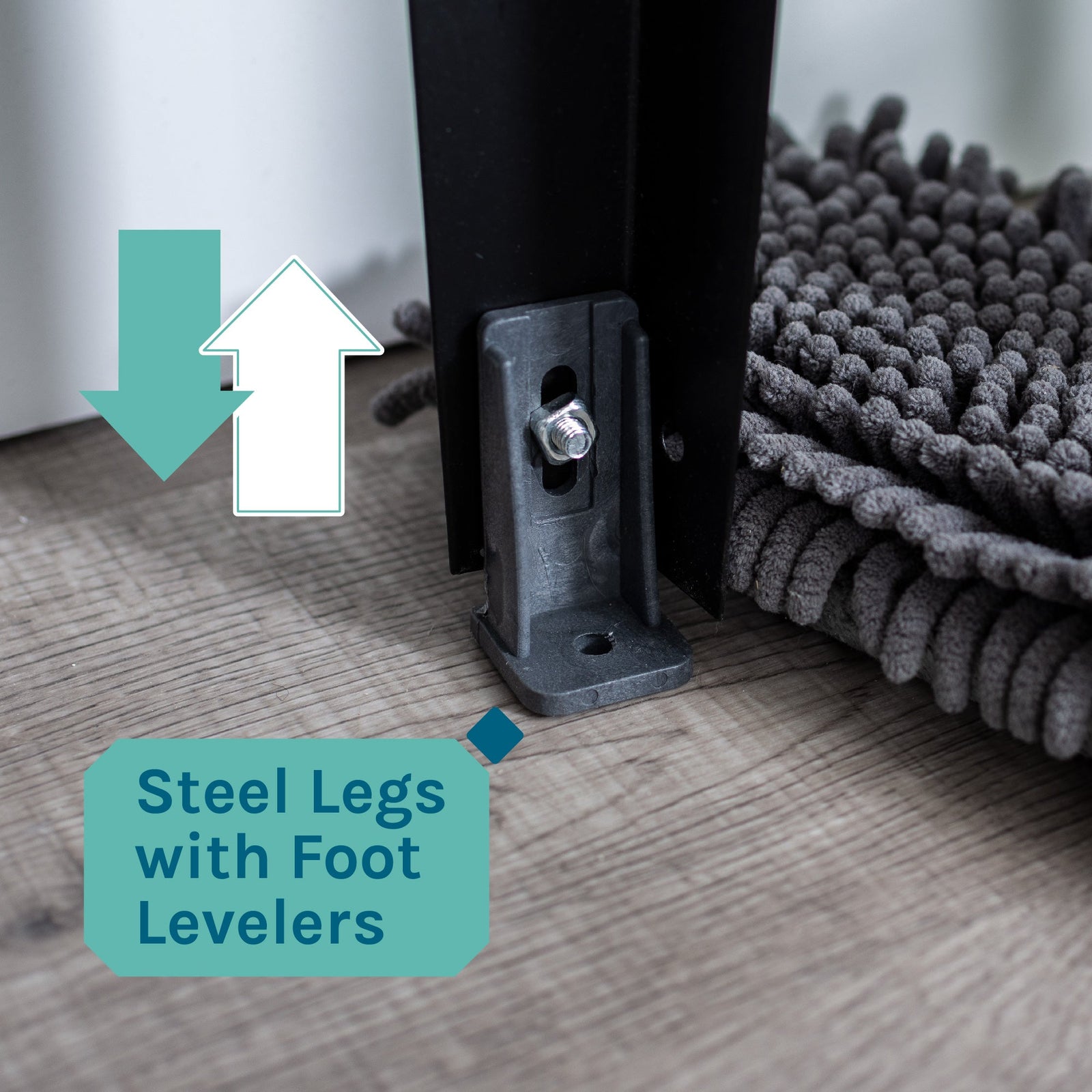 Tehila Standard Freestanding Grey Utility Sink with Black Finish High-Arc Pull-Down Faucet and Soap Dispenser