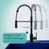 Tehila Standard Freestanding Blue Utility Sink with Black Finish High-Arc Coil Pull-Down Faucet
