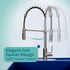 Tehila Standard Freestanding Blue Utility Sink with Stainless Steel Finish High-Arc Coil Pull-Down Faucet