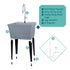 Tehila Standard Freestanding Grey Utility Sink with Stainless Steel Finish High-Arc Coil Pull-Down Faucet