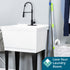 Tehila Standard Freestanding White Utility Sink with Black Finish High-Arc Coil Pull-Down Faucet