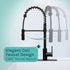 Tehila Standard Freestanding White Utility Sink with Black Finish High-Arc Coil Pull-Down Faucet