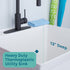 Tehila Standard Freestanding White Utility Sink with Black Finish High-Arc Coil Pull-Down Faucet