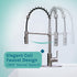 Tehila Standard Freestanding White Utility Sink with Stainless Steel Finish High-Arc Coil Pull-Down Faucet
