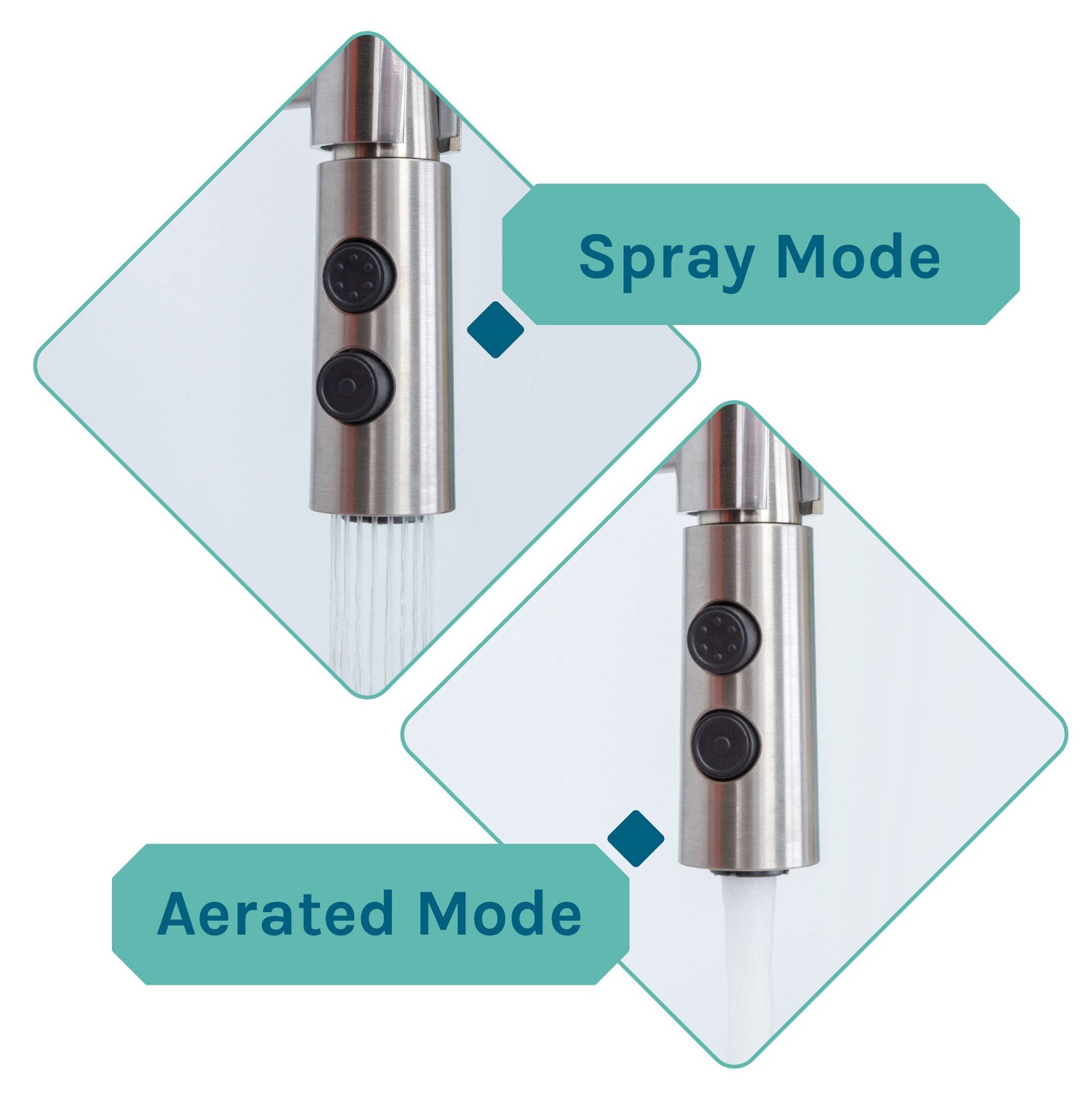 Tehila Standard Freestanding White Utility Sink with Stainless Steel Finish High-Arc Coil Pull-Down Faucet