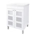 Tehila White Vanity Cabinet and White Utility Sink, No Supply Lines, No Strainer Basket