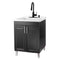 Tehila Black Vanity Cabinet and White Utility Sink with Black Finish High-Arc Pull-Down Faucet