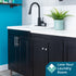 Tehila Black Vanity Cabinet and White Utility Sink with Black Finish High-Arc Pull-Down Faucet