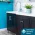 Tehila Black Vanity Cabinet and White Utility Sink with Chrome Finish High-Arc Pull-Down Faucet