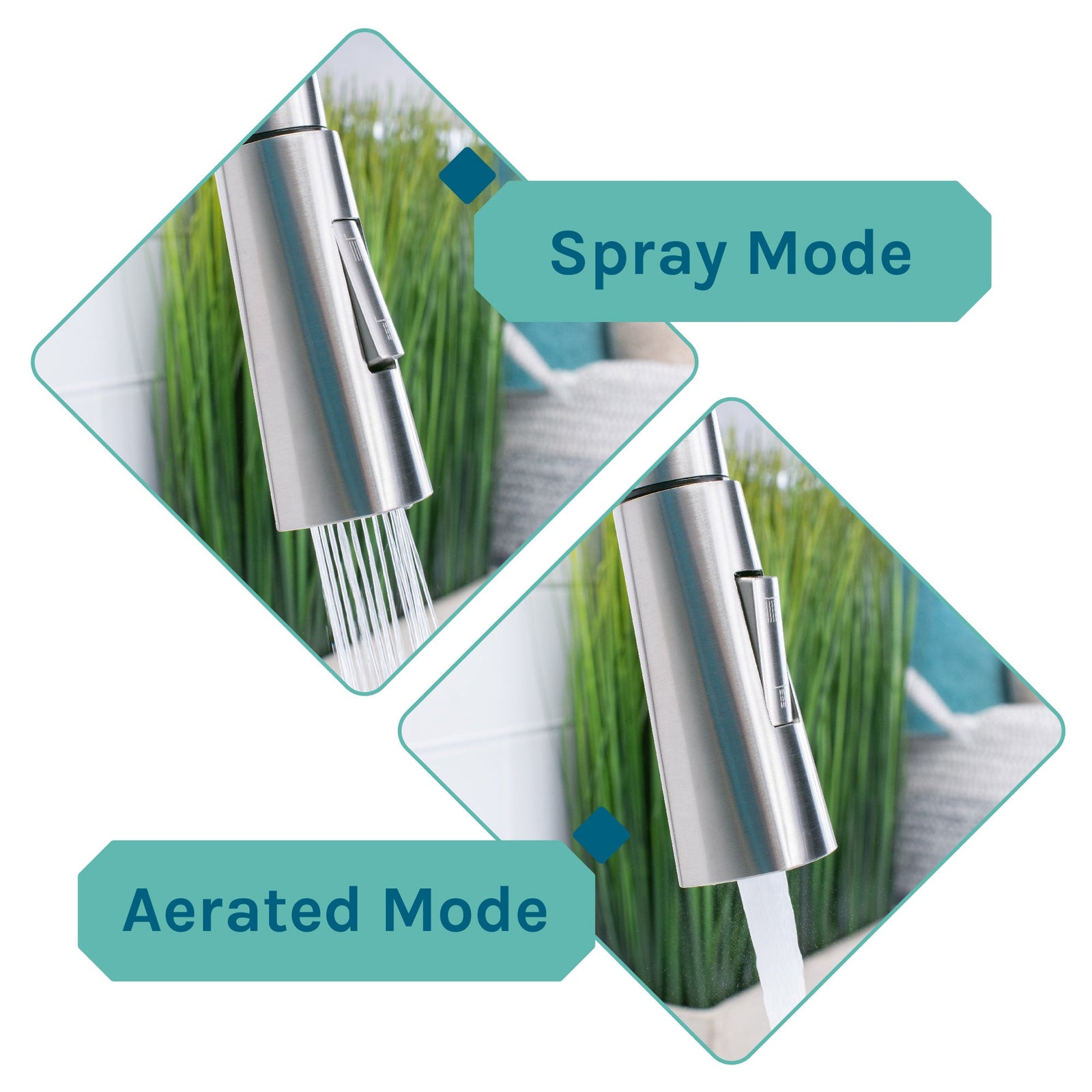 Tehila Black Vanity Cabinet and White Utility Sink with Stainless Steel Finish High-Arc Pull-Down Faucet