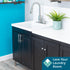 Tehila Black Vanity Cabinet and White Utility Sink with Stainless Steel Finish High-Arc Pull-Down Faucet
