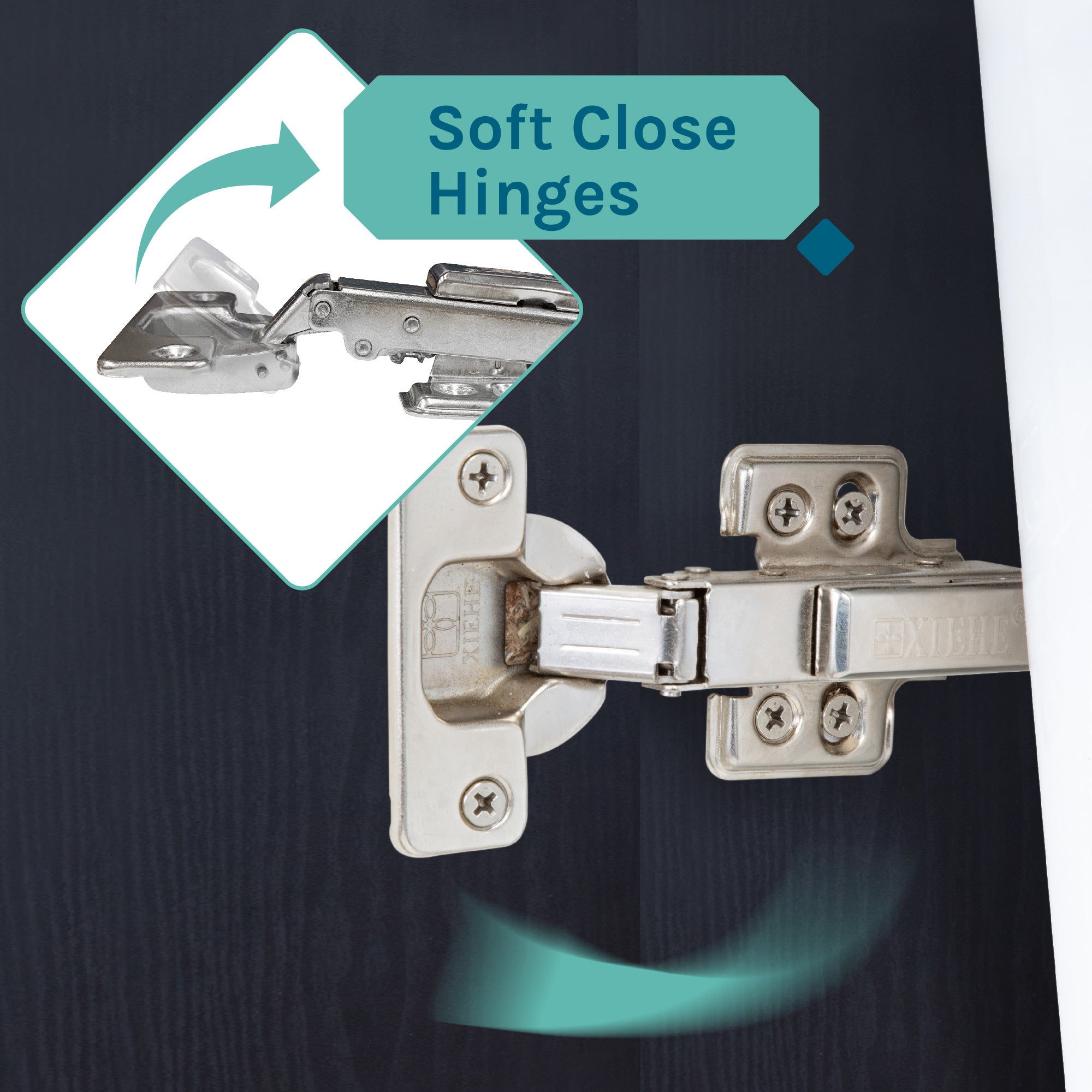 Tehila Black Vanity Cabinet and White Utility Sink with Stainless Steel Finish High-Arc Pull-Down Faucet